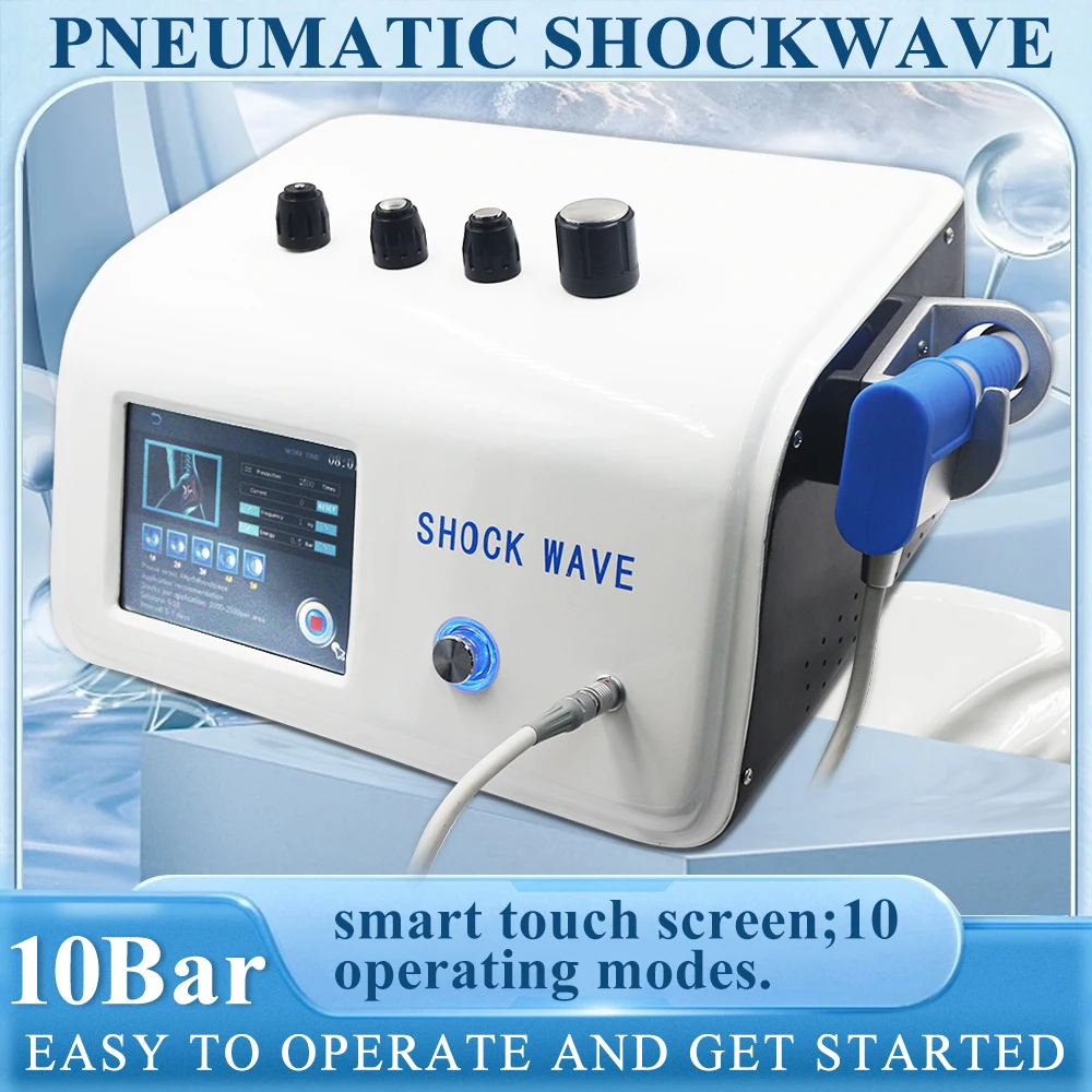 

10 Bar Pneumatic Shockwave Therapy Machine For Men ED Treatment Joint Pain Relieve Shock Wave Body Nursing Relax Massager