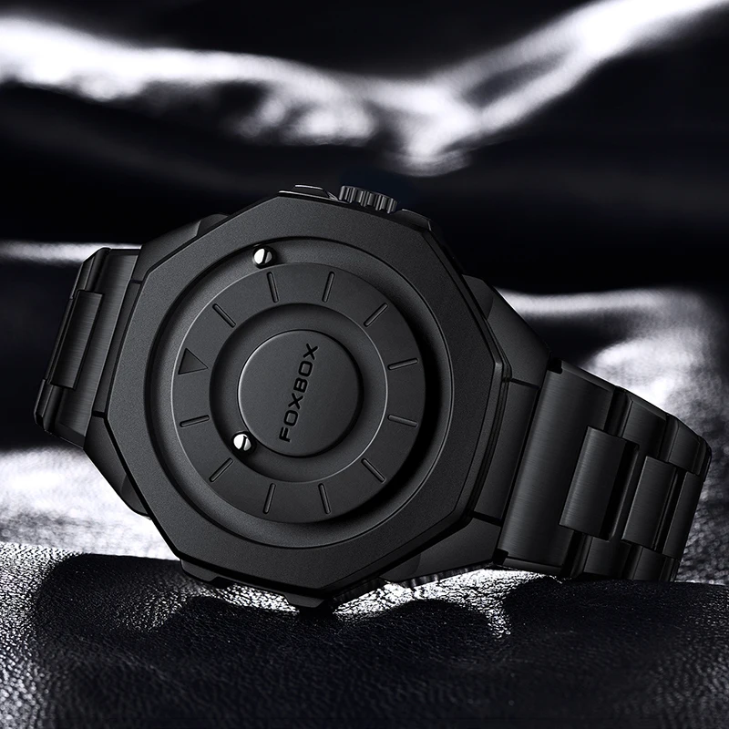 FOXBOX Mens Watches LIGE Top Brand Luxury Rolling Ball Design Watch For Men Fashion Business Waterproof Quartz Wristwatch