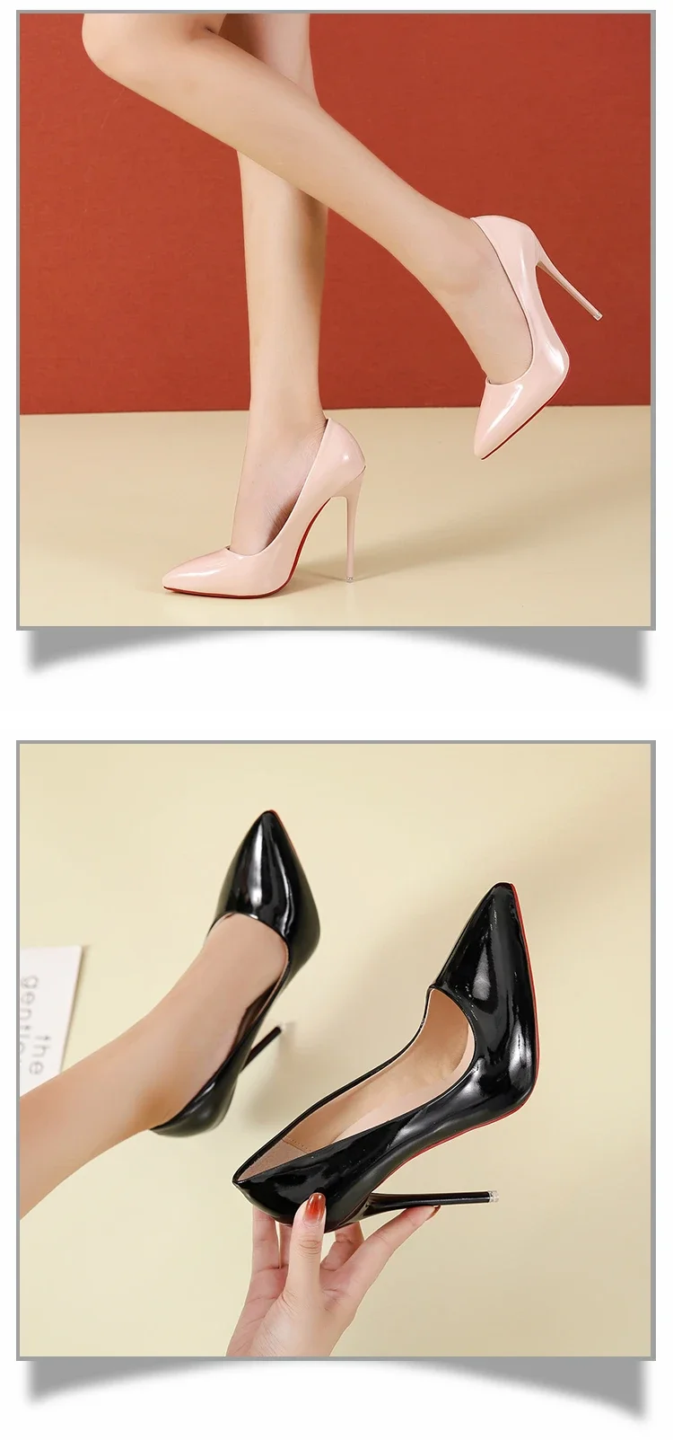 Scarpe da donna Tacchi alti rossi Décolleté sexy a punta