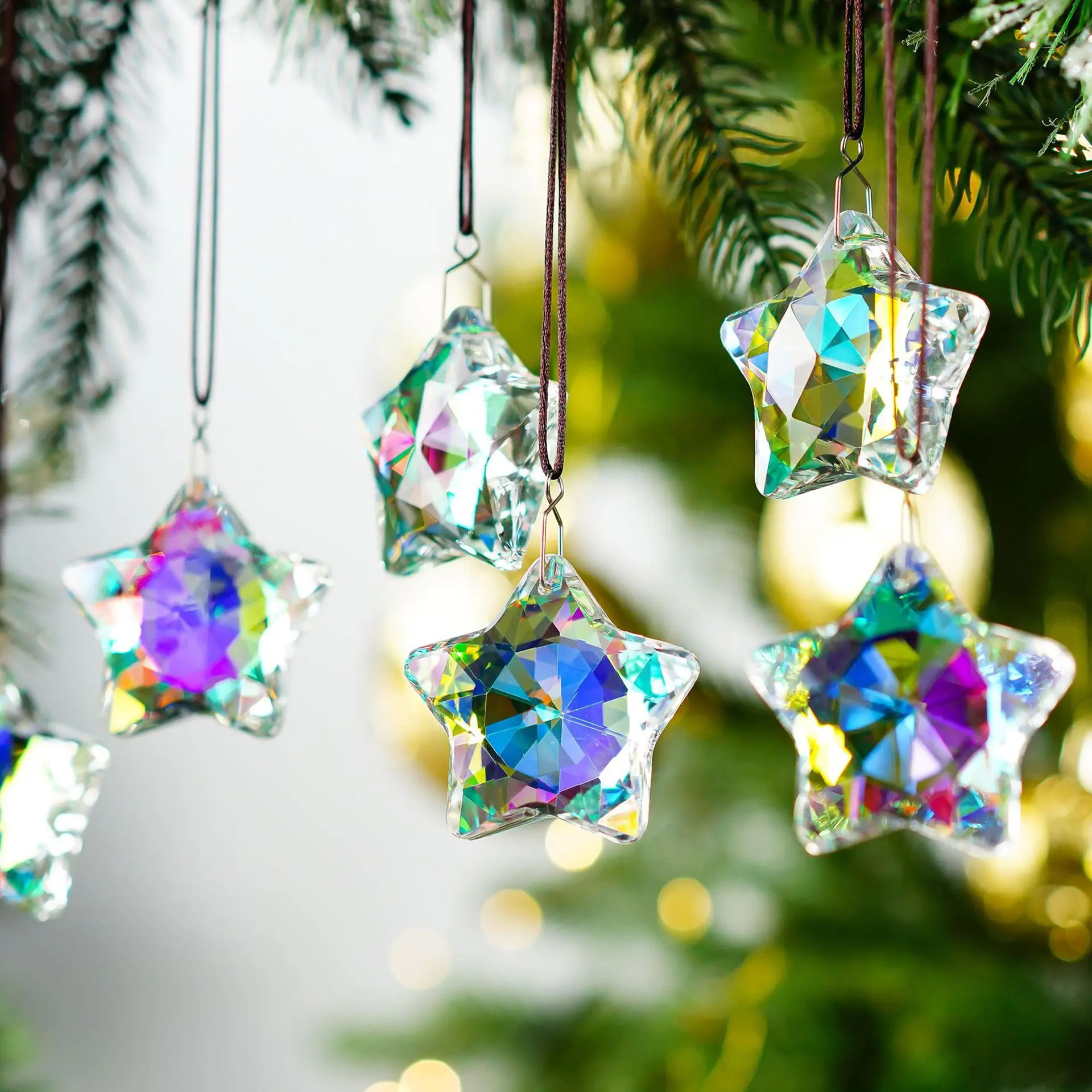 Star Crystal Ornament - Atmosphere Hanging Decoration and Sunlight Catcher