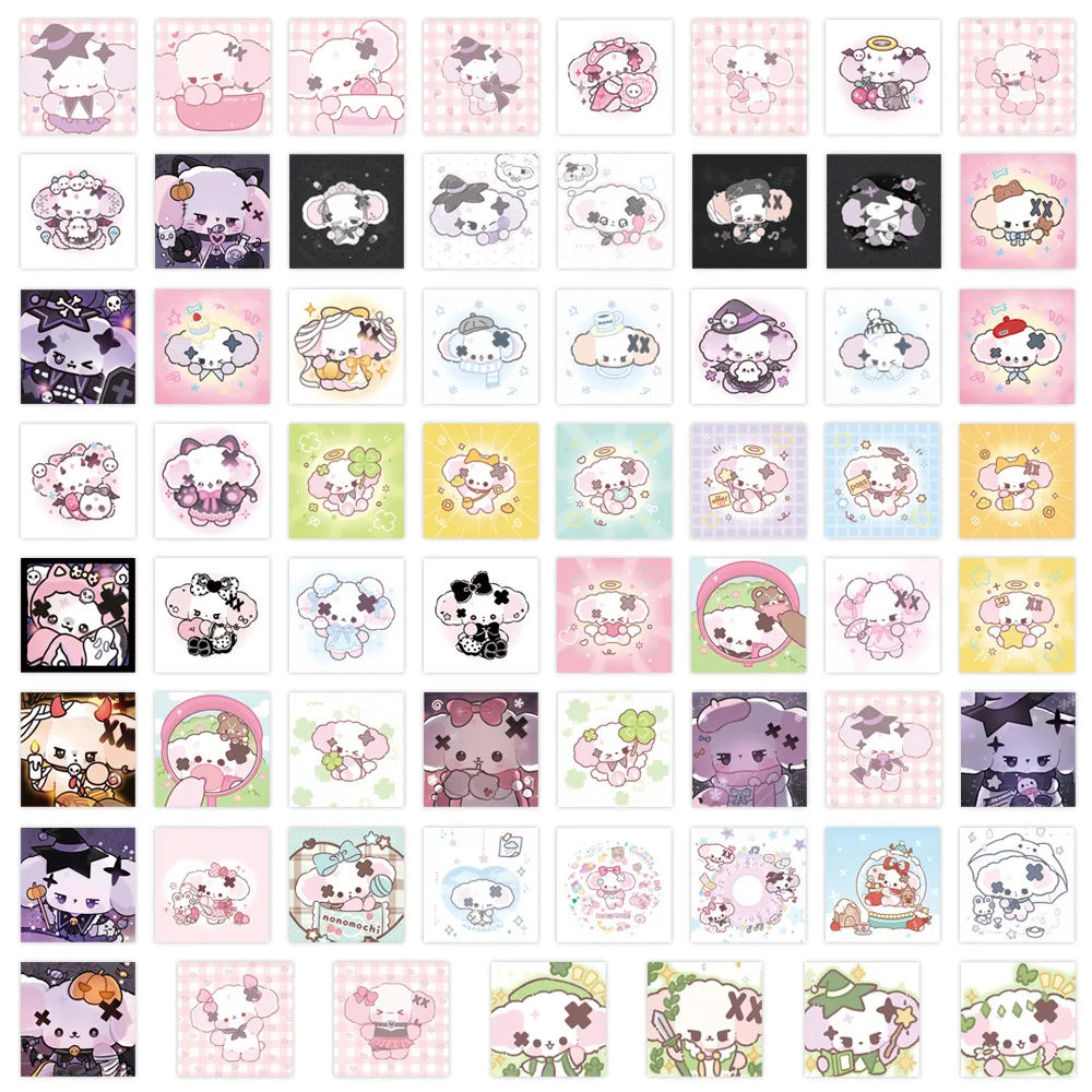 63Pcs Nonomochi 개 스티커 노트북 스크랩북 수하물 기타 헬멧에 대한 귀여운 강아지 데칼 DIY 낙서 미적 스티커