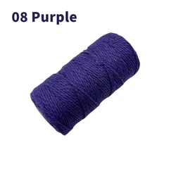 Vibrant 2mm Cotton Macrame Cord for Crafts and Home Decor - 100m Roll (08 Purple)