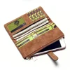 2023 New Fashion Women Wallets Drawstring Nubuck Leather Zipper  Long Design Purse Two Fold More Color Clutch Hot Card Pack 4