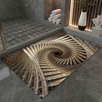 3D Stereoscopic Vortex Illusion Carpet Non-slip Floor Area Rug Abstract Geometric Print Optical Home LivingRoom Bedroom Door Mat 2