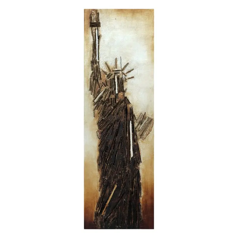 

Liberty Metallic Hand Painted 3D Rugged Wooden Blocks Wall Art, 72 White leather repair Dimond paint Gold leaf paint Acrilic pai