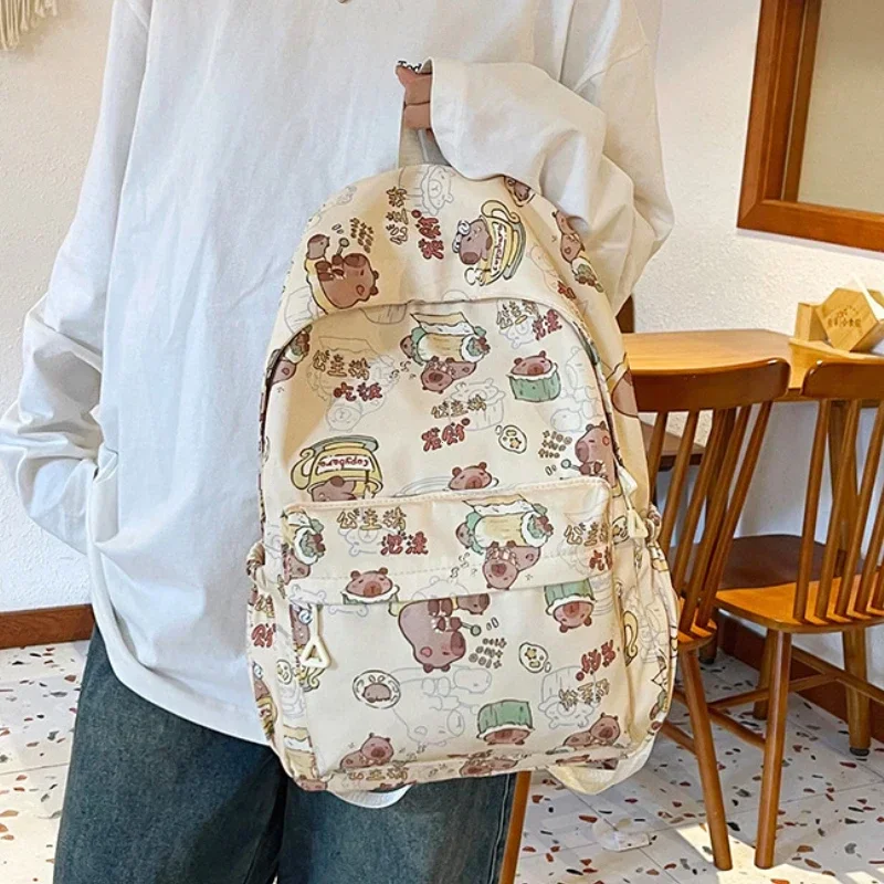 Kawaii Cartoon Capybara Backpack Funny Large Capacity Capybara School Bag Student Laptop Bag School Backpack for College Student 3