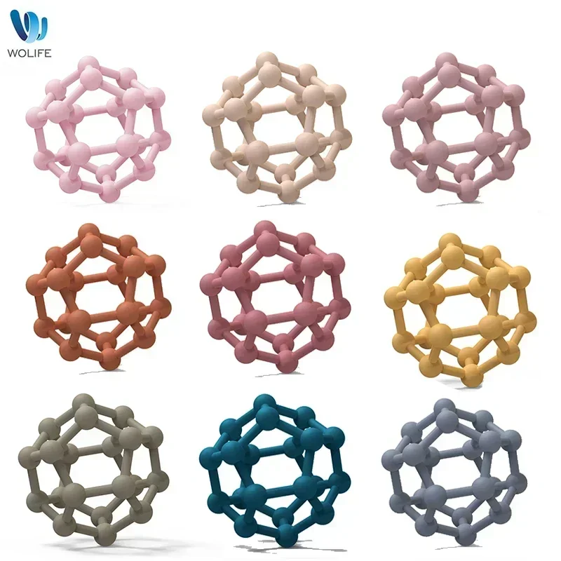 1PC Baby Silicone Teether Colorful Chewing Ball for Infants