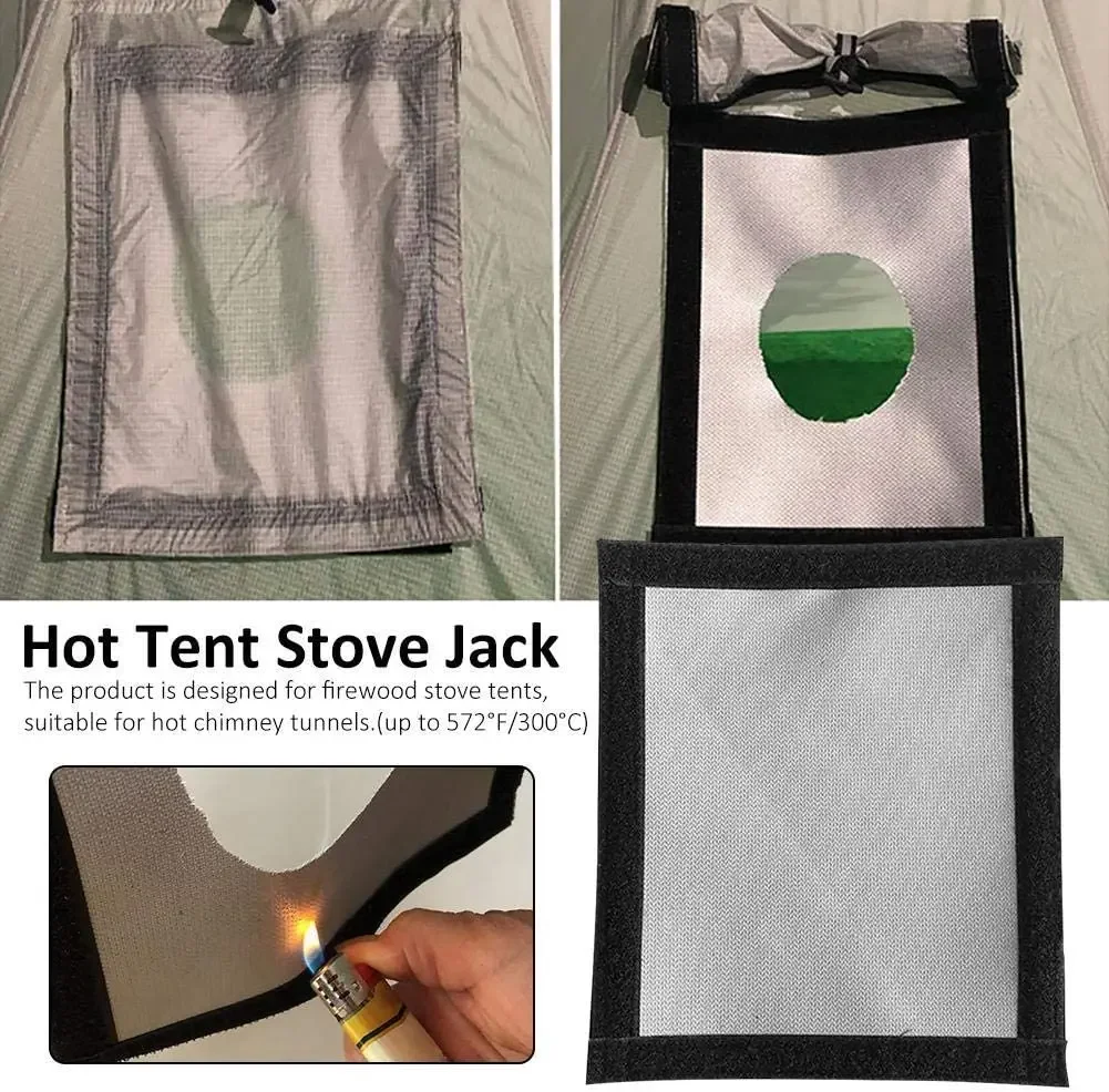 Tent Stove Jack Fire Resistant Pipe Vent Accessory Highly Chimney Flame-Retardant Mat Furnace Pipe Fireproof Protection Ring