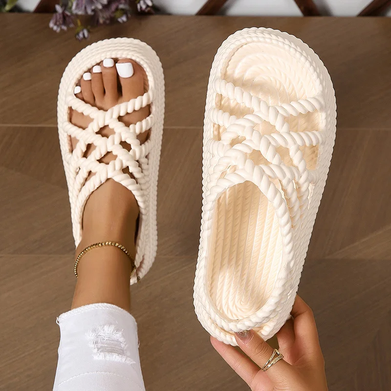 2024 New Summer Fashion Comfortable and Wear-resistant Thick-soled Beach Casual Sandals for Women, Trendy Heel Sandals