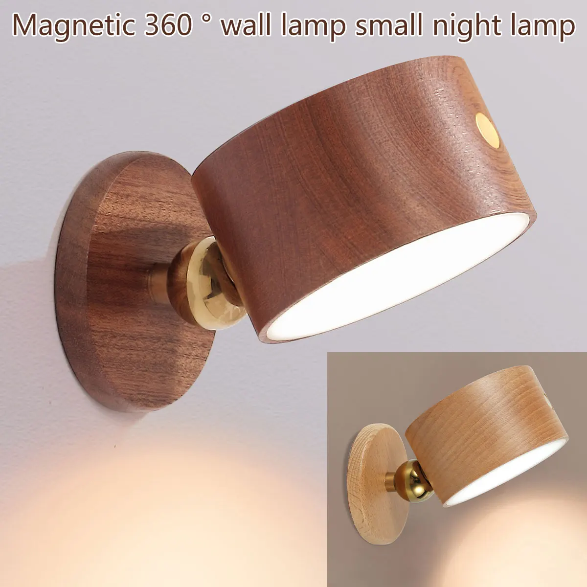 모던 벽 스콘스 LED 벽 램프, 밝기 3 단계 밝기 조절 터치 컨트롤, 1500mAh USB 충전식 배터리, 360 ° 회전