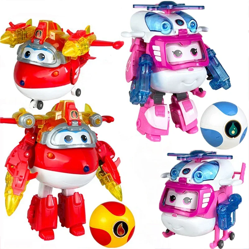 

6 inch Super Wings Action Figures Transforming Robot Jett Dizzy Donnie Deformation Airplane Animation Model Kids Toys Xmas Gifts