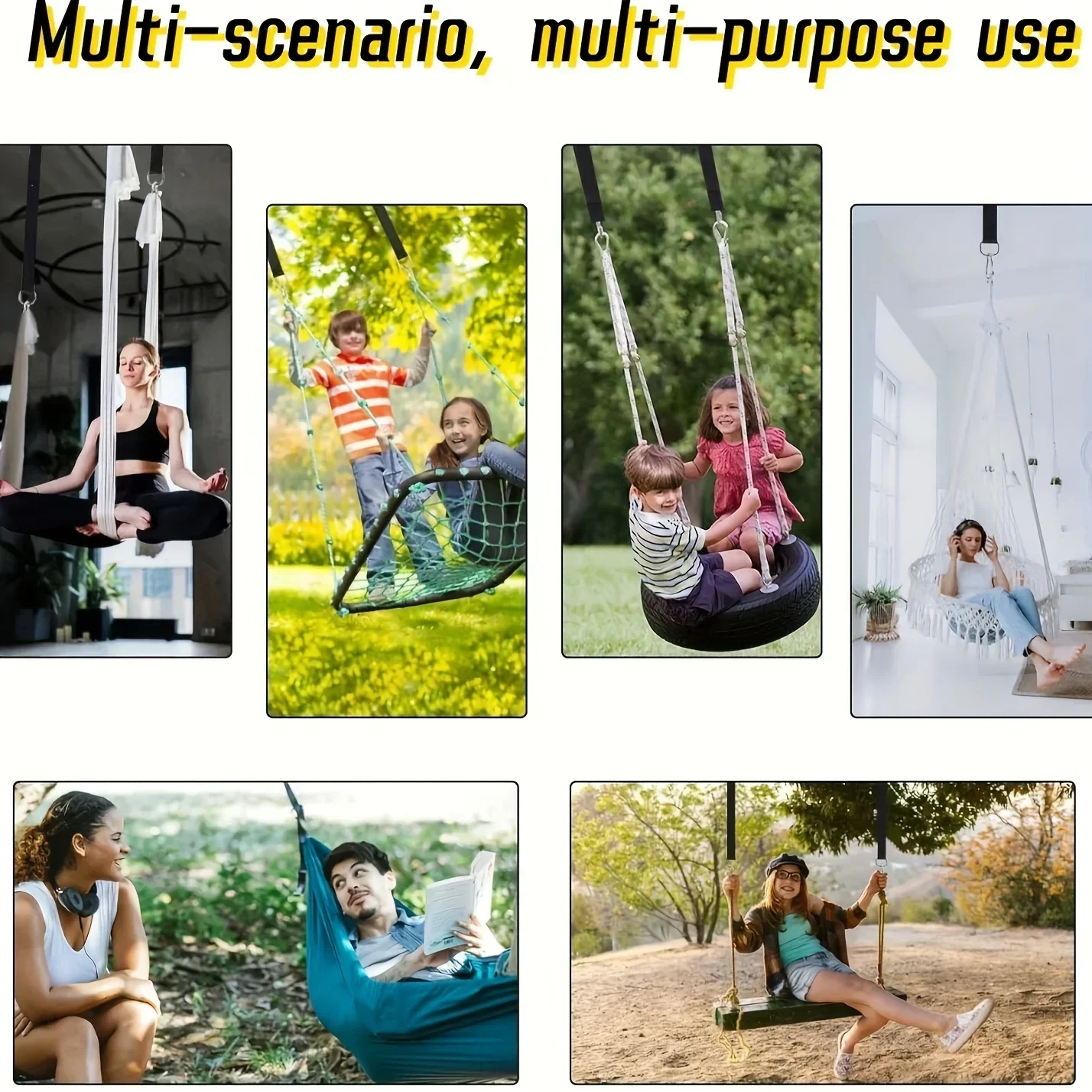 Children's High-strength Swing Straps Hammock Straps Rope Swings Connecting Outdoor Indoor Swings Connecting Ropes