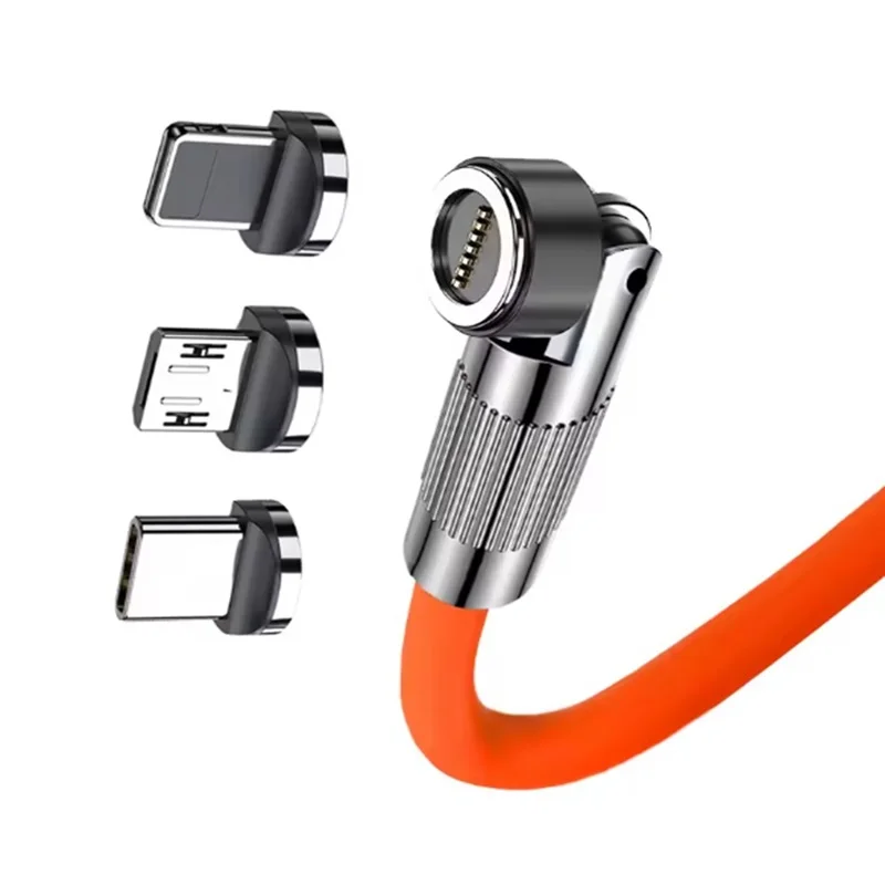 120W USB 충전 케이블 3in1 마그네틱 6A 초고속 충전 타입-C to iOS 라이트닝 액체 실리콘 충전 데이터 케이블 아이폰용