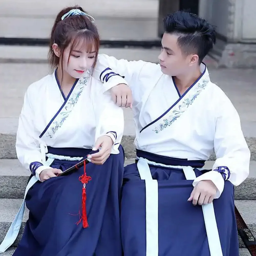 Tang Dynasty Ancient Chinese Costume Hanfu Dress Han Dynasty Long Robes 2PCS for Men