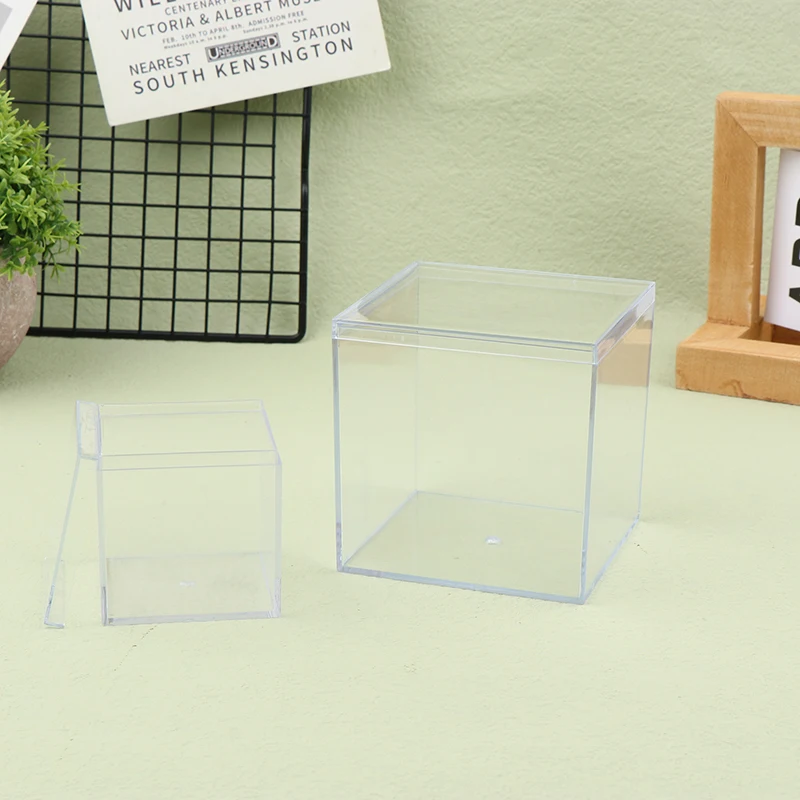 1Pc Transparent Acrylic Boxes With Cover Organizer Gift Packing Box Food Candy Storage Container For Home Figure Toy Display 4
