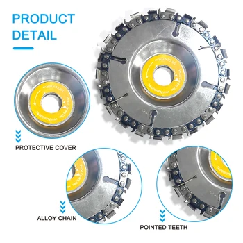 4 Inch 22 Tooth Angle Grinder Dedicated Chain Disc Woodwork Carving Chain Saw Disc Angle Grinding Disc Slotting Saw Blade Tool 2