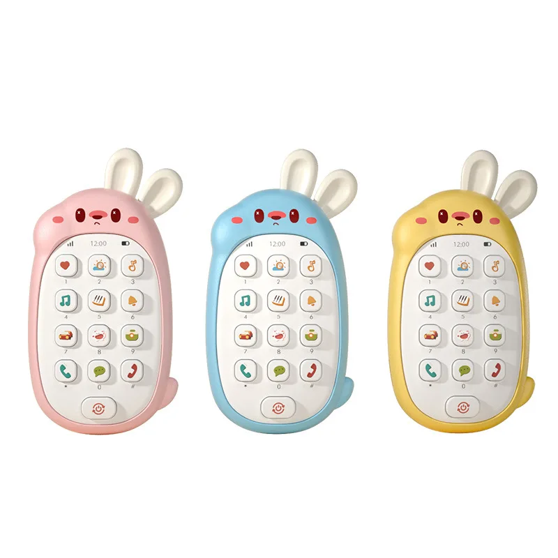 Baby Teether Simulation Mobile Phone 0-1 Year Old Children Music Phone Toy Early Education Educational Story Machine