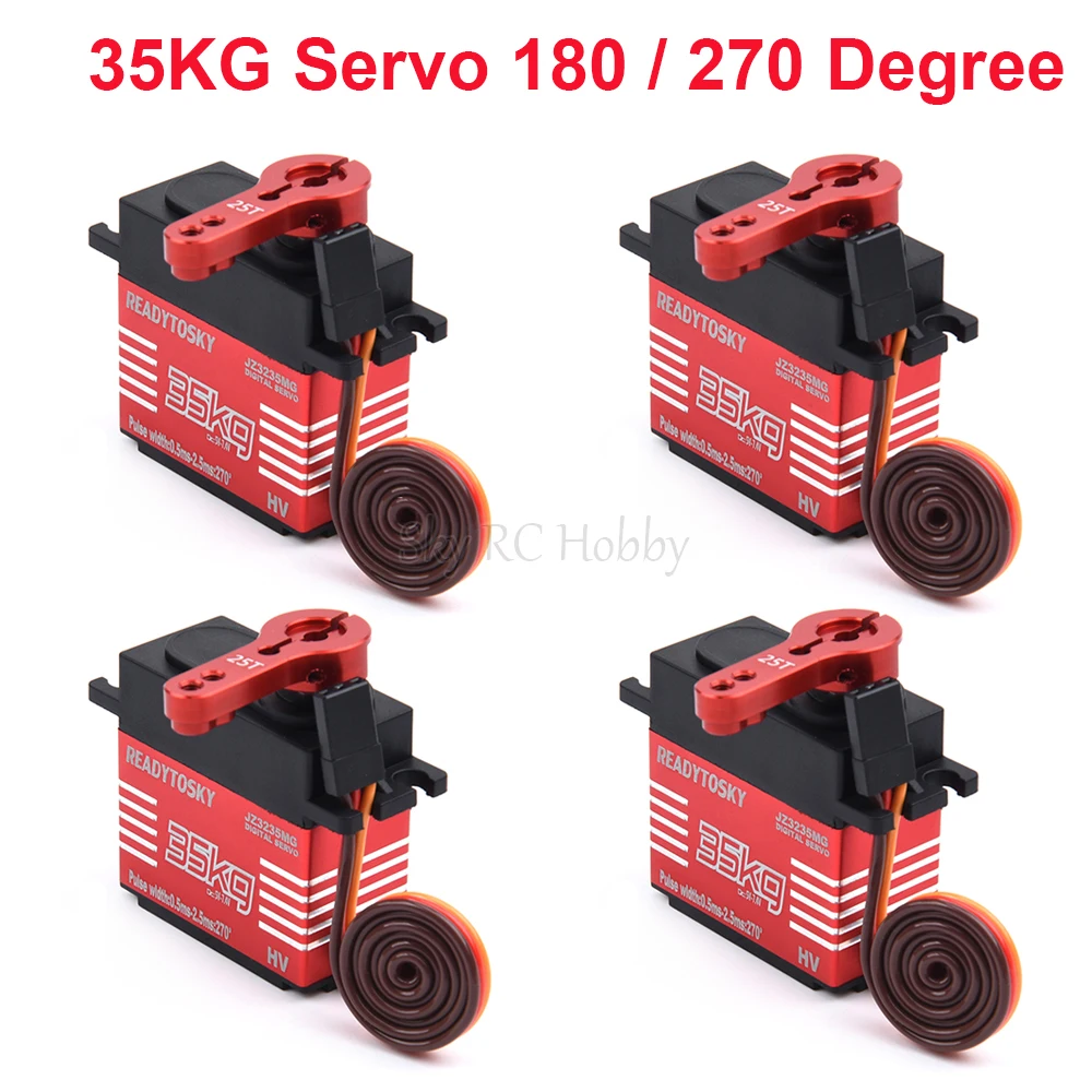 

1/2/4 шт. 35 кг цифровой сервопривод 180 / 270 градусов высокая скорость большой крутящий момент металлическая Шестерня для RC 1/8 1/10 автомобиль грузовик робот четыре части