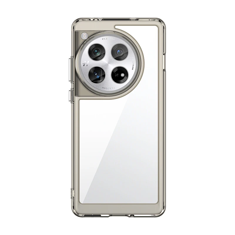 OnePlus 12 Clear Case with Hard PC Back and Soft TPU Bumper - Camera Lens Protection Transparent Cover