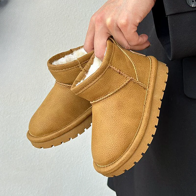 

1-12Years Old Children Snow Boots High Quality Kids Ankle Boots With Thick Plush Solid Water-proof Winter Warm Shoes For Girls
