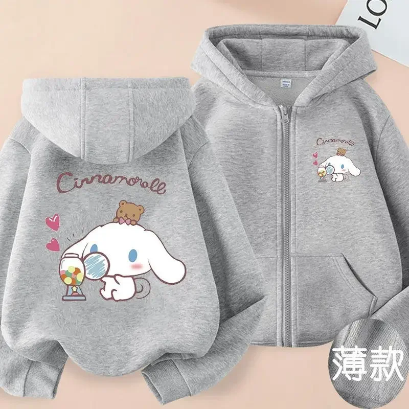 Ropa para niños, cárdigan Sanrio Cinnamoroll para niñas, chaqueta