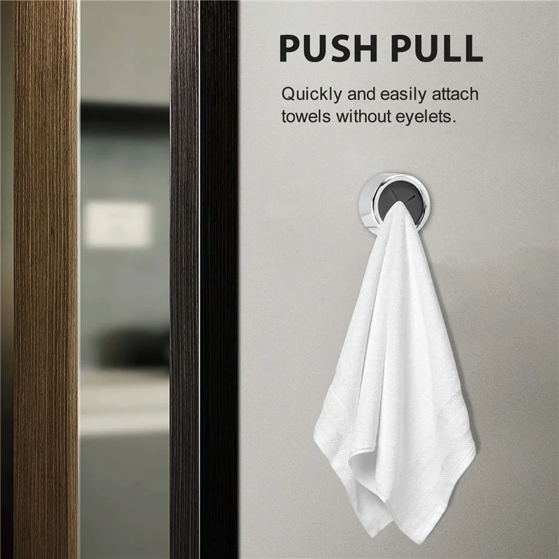 ABNM Self-Adhesive Towel Holder Hooks Round Wall Mount For Bathroom Kitchen Home