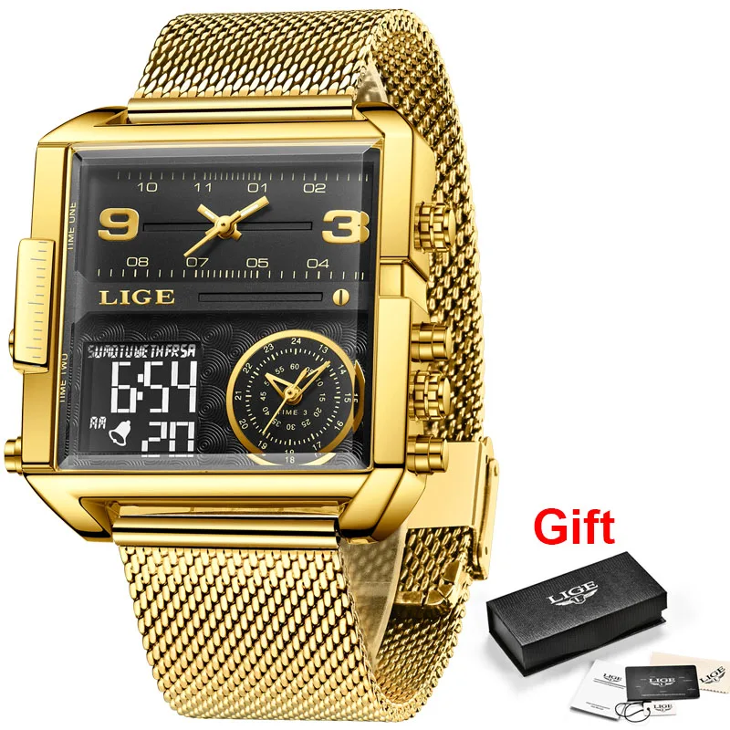 LIGE Casual Women Watches Top Brand Luxury Gold Ladies Watch Stainless Steel Band Classic Bracelet Female Clock Relogio Feminino