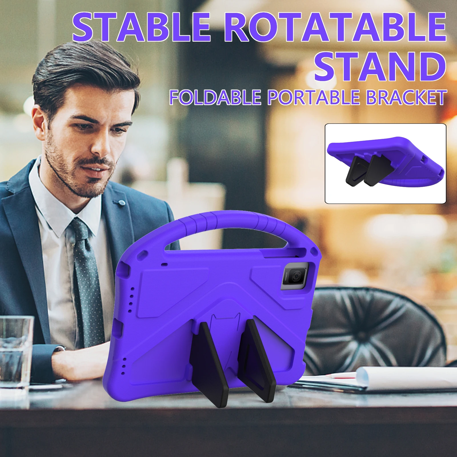 Shockproof EVA Stand Cover with Holder for Tablets - Kids Protective Case, 8 & 10 Sizes