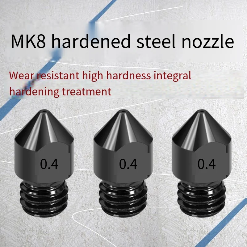 

MK8 Nozzle Hardened Steel M6 Corrosion-Resistant Extruder 1.75x0.2/0.4/0.6-1mm 3D Printer Nozzle For CR10 Ender 3 Sapphire Pro