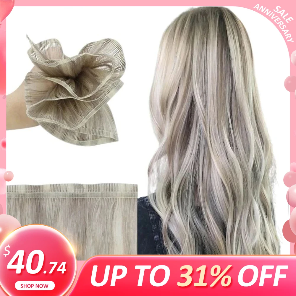 vesunny-flat-silk-weft-hair-extensions-virgin-human-hair-sew-in-weft-grey-blonde-19a-60-weft-straight-hair-for-salon