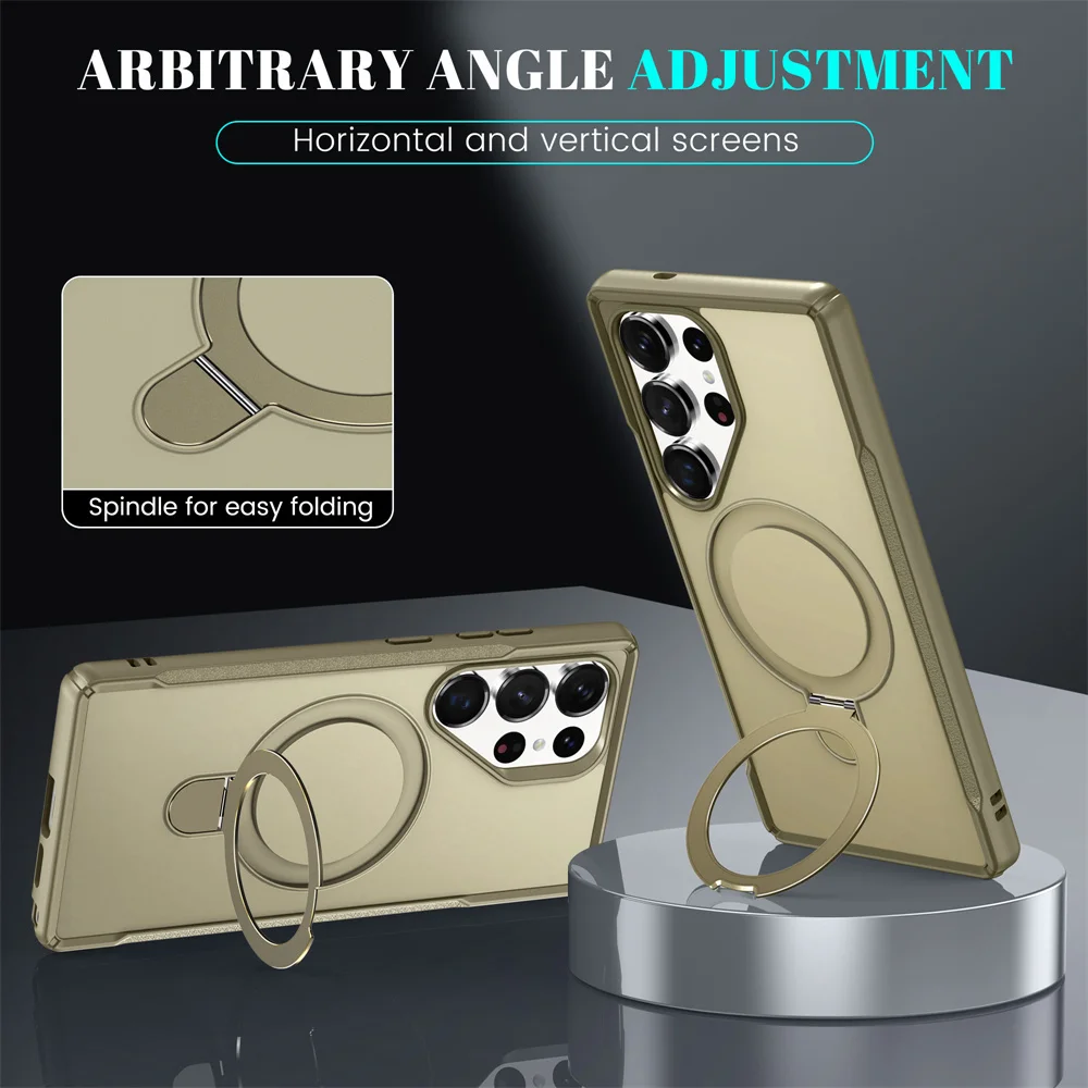 Magnetic Wireless Charger Phone Case with Kickstand - Protective Cover