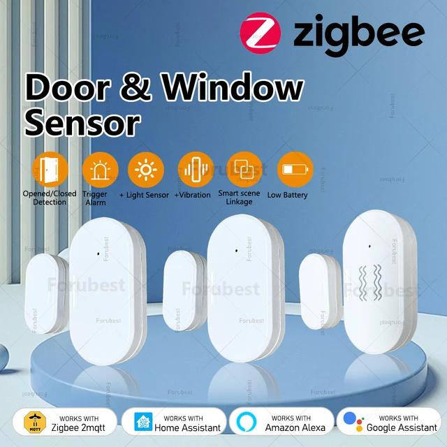 Zigbee Door Sensor Window Contact Open Close Detector With Luminosity/Vibration Detection APP Control For Alexa Google Home Z2M 1