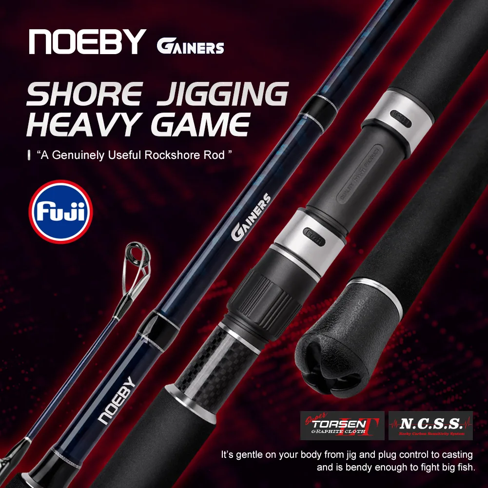 

Noeby Shore Jigging Heavy Game Fishing Rod 2.59m 2.75m 3.05m Fuji Guide Lure Weight Max 200g Long Cast Spinning Fishing Rods