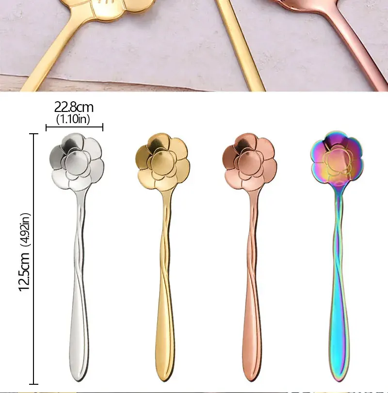 Silver Gold Stainless Steel Spoon Set View 2