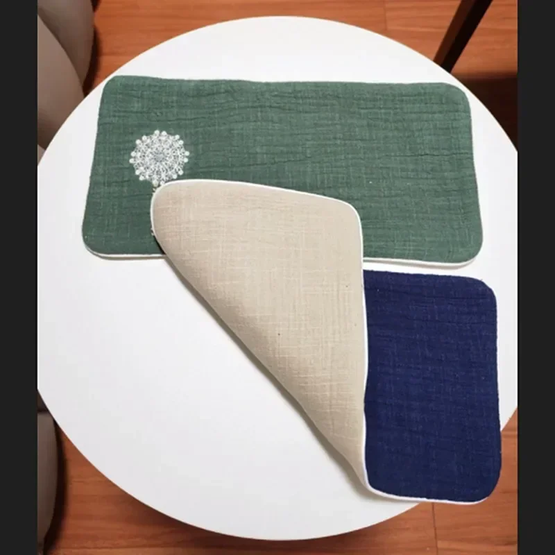 Cotton and Linen Thickened Tea Towel Absorbent Embroidered Tea Towel Custom Tea Table Rag Cloth Tea Cloth Tea Ceremony Supplies
