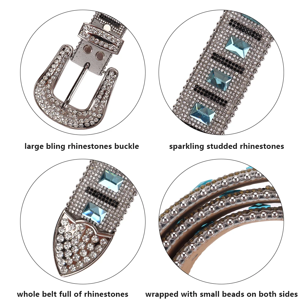 Buy Wholesale China New Bling Rhinestone Belt Men Women Western Cowboy  Crystal Studded Leather Diamond Belt & Leather Belt at USD 6.65