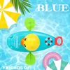 1 pcs Cute Cartoon Duck Bath Toys Classic Water Toy Back Rowing Boat  Baby Bathing Swim Duck Chain Clockwork Toy for Children 2