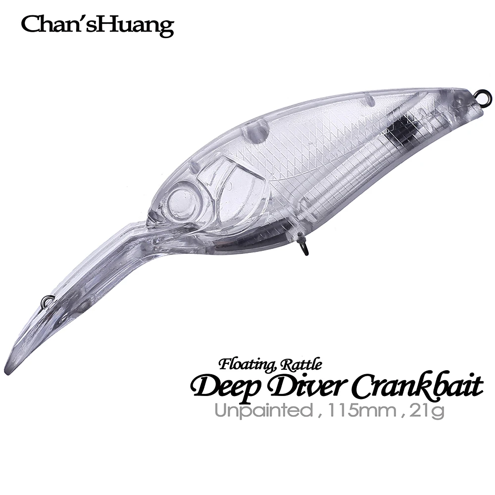 Chan'sHuang 20PCS Unpainted Blanks Transparent Baits 45mm 3.4g