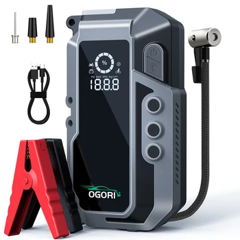 Avviatore di emergenza per auto Pompa d'aria Batteria per auto Booster 26800mah/21800mAH Avviamento di emergenza Accumulatori e caricabatterie di riserva Dispositivo di avviamento portatile Avviamento per auto