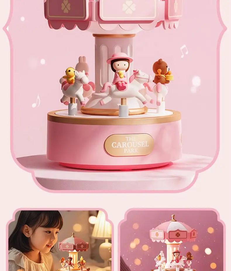 Karussell Spieluhr Ornament Highend Senior Sense Mädchen Geburtstagsgeschenk Freundinnen Kinder Nachttisch Nachtlicht Dekoration – Detail 6