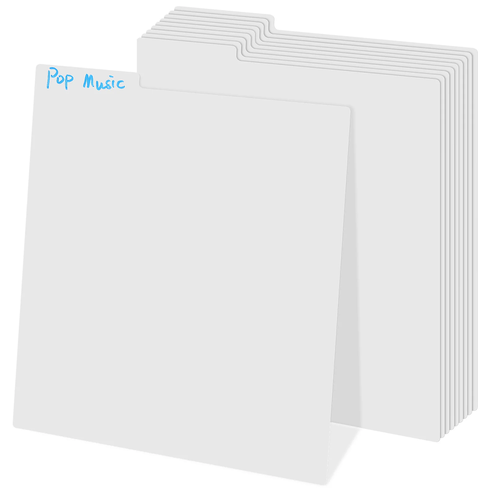 10 Pcs Record Separator Dividers Envelope Book Index Cards Vinyl Records Album Storage Pp Shelf Organizer Tabs Organization record storage organizer