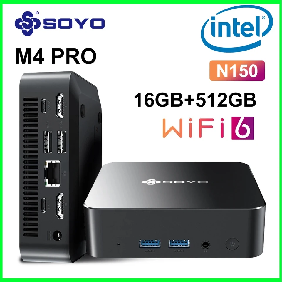 【新品】SOYO M4 Pro ミニPC 16GB+512GB WiFi6 SOYO M4 PRO Mini PC Intel N150 Mini PC Computer PC Win11 Pro