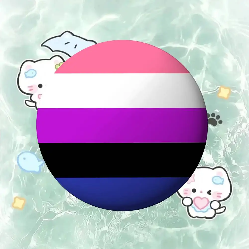LGBT Regenbogen Flagge Abzeichen Abzeichen Cartoon Runde Broschen Auf Rucksack Jacke Acryl Knopf Pins Sammlung Geschenke – Detail 22
