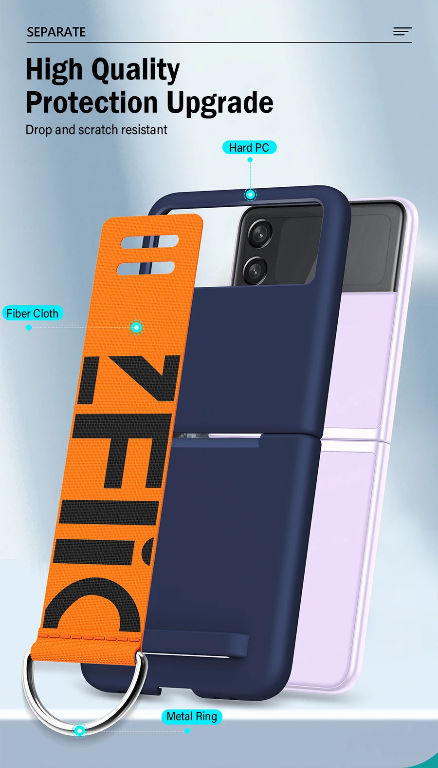z flip3 case Phone Strap Desgin Protective Case for Samsung Galaxy Z Flip 3 5G Flip4 Flip 4 Flip3 Zflip4 Anti-Knock Mobile Phone Cover galaxy z flip3 5g case