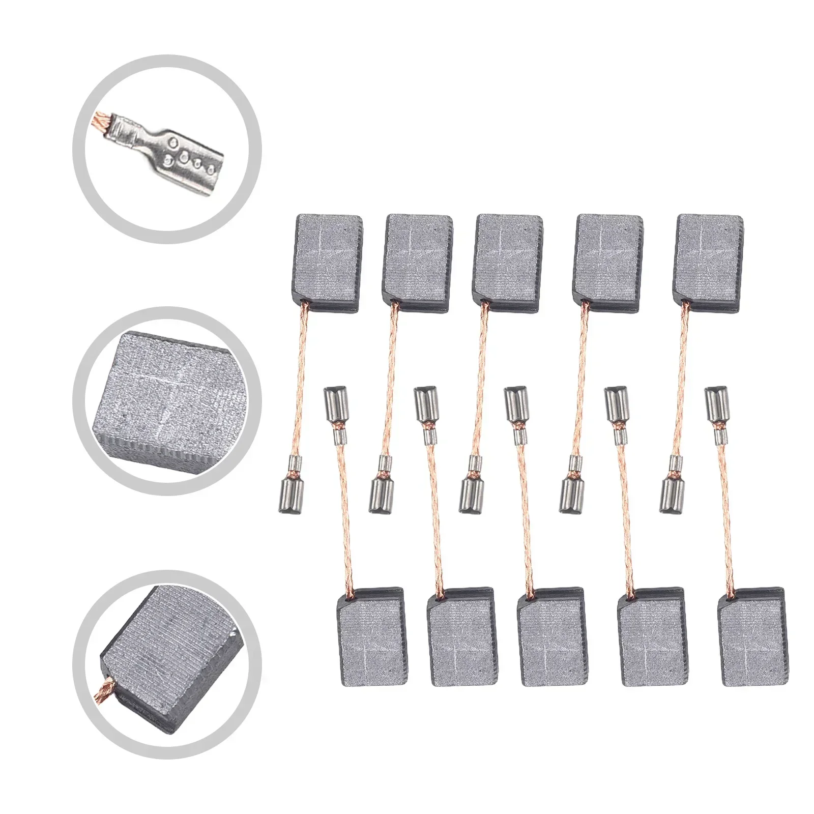 10pcs 카본 브러쉬 교체 부품 WU900 WU829 WU816 WU771 앵글 그라인더 전동 공구 액세서리 6×11×15mm