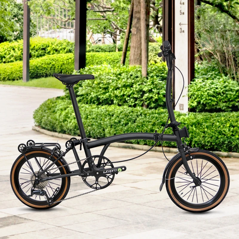 クランストンR9折りたたみ自転車16インチ9速Cブレーキ4130クロモリ鋼三 