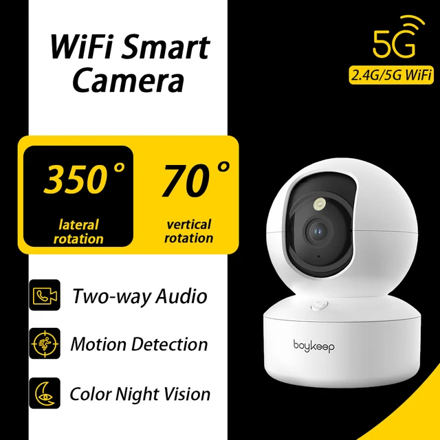 BoyKeep 3MP 5G/2.4GHz WiFi intérieur sécurité à domicile IP intelligent bébé moniteur caméra suivi automatique 24/7 caméra de Surveillance vidéo 1