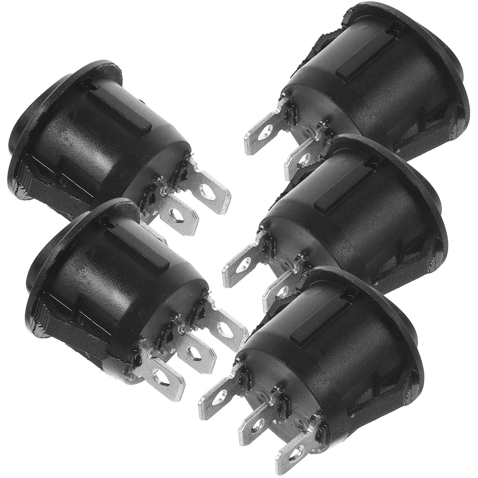 

Pins 23mm Car Round Rocker Switches Single Pole Double Throw Push Buttons (Black)