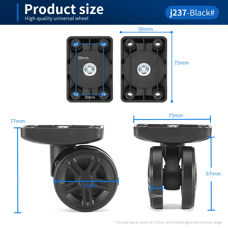 j237 Hand pushed wheel maintenance luggage password box universal replacement spare parts high-quality practical wheels