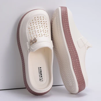 Eyriphy Size: 36-37 to 40-41 Women's Cave Shoes New Flat Slippers Beach Slippers Thick Soles Clogs Casual Slippers for Women Men 1